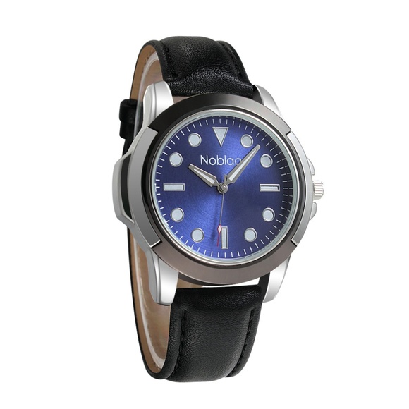 noblag sports men's watches blue dial black